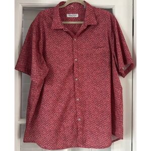 Tommy Bahama Shirt Mens XL Stretch Island Zone Performance Coral Red Resortware